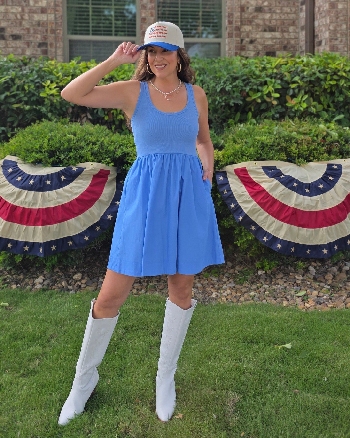 Simple Moments Dress-Blue