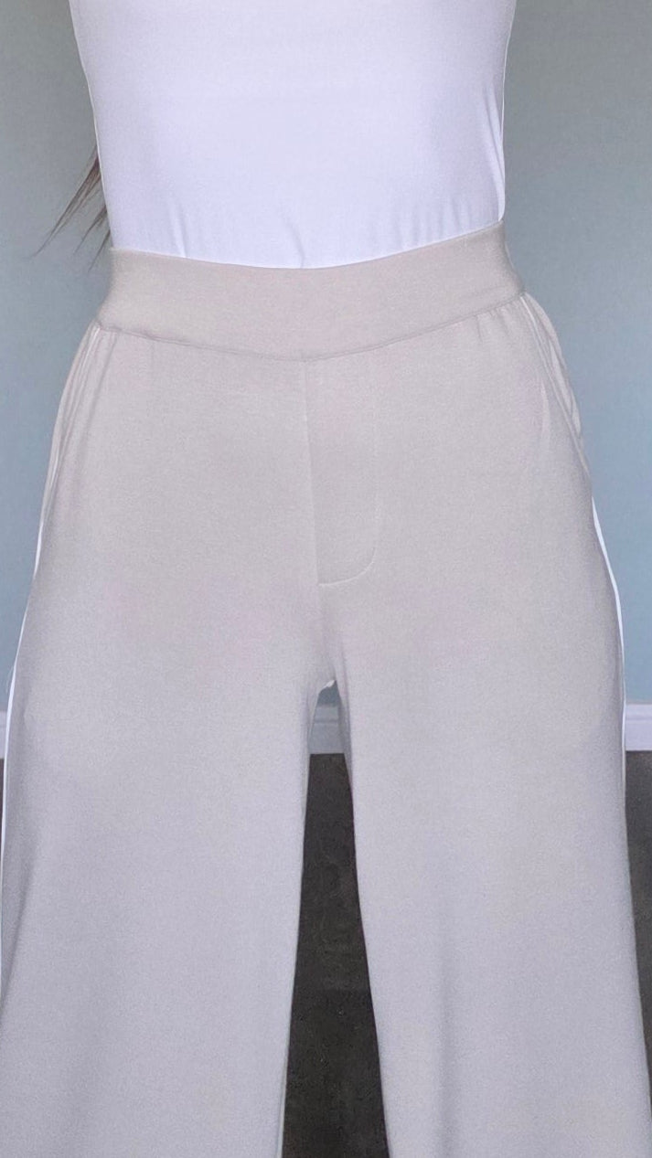 Chic Comfort Wide-Leg Pants-Oatmeal