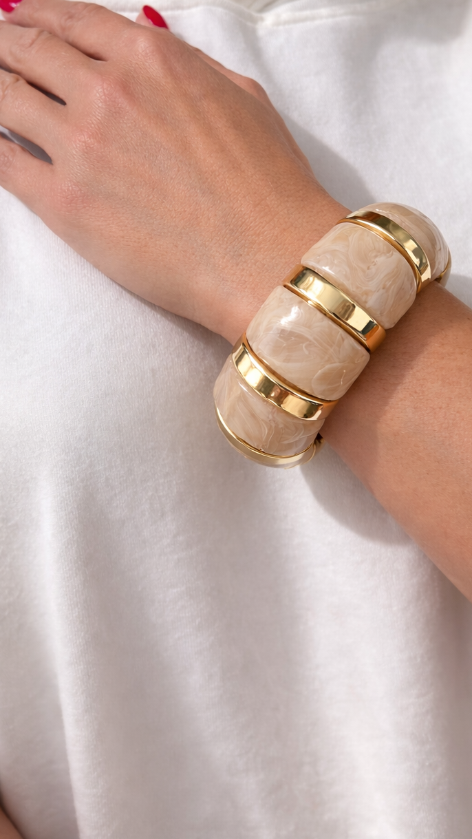 Golden Marble Stretch Bracelet