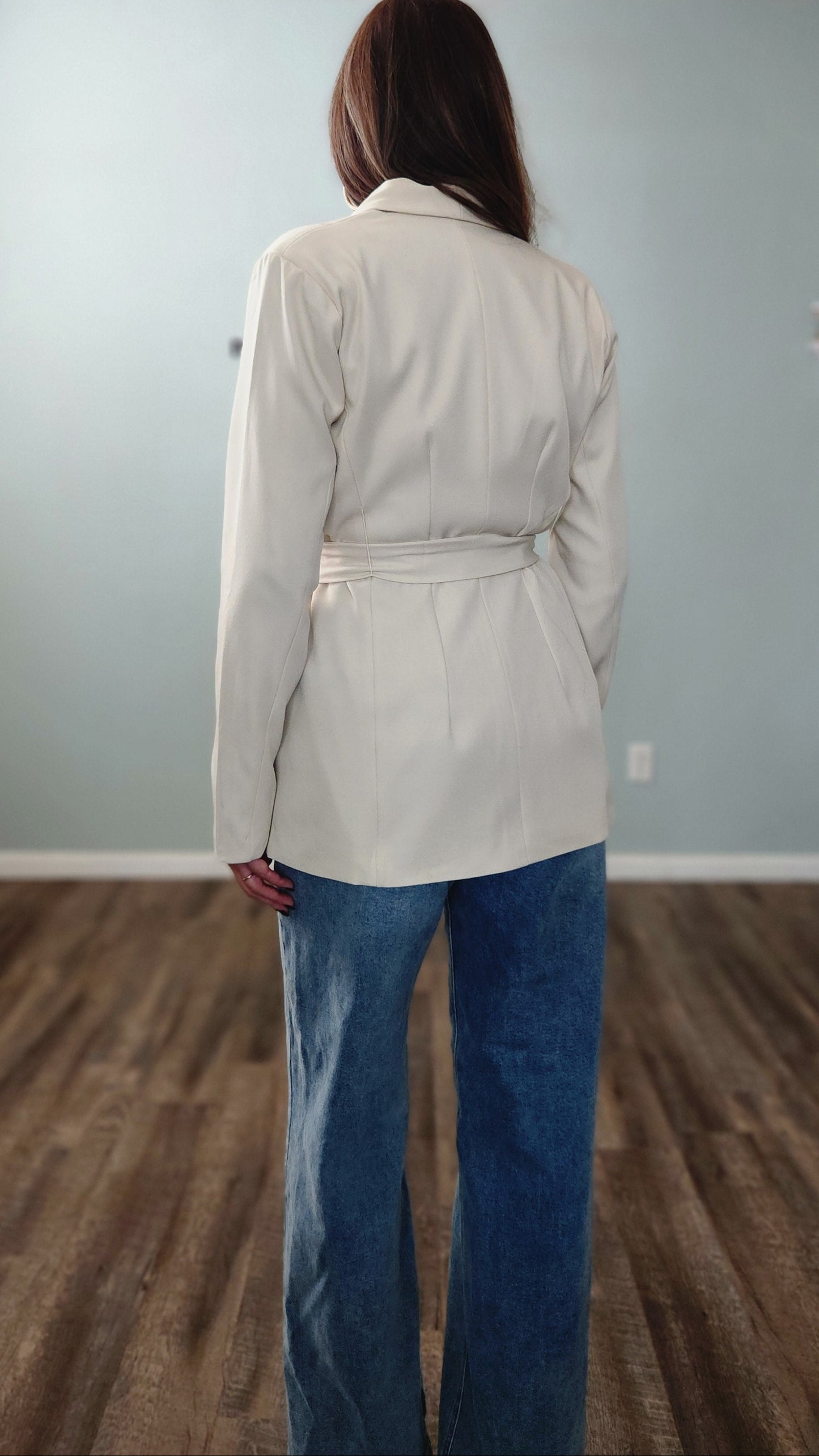 The Sculpted Silhouette Cream Blazer Jacket