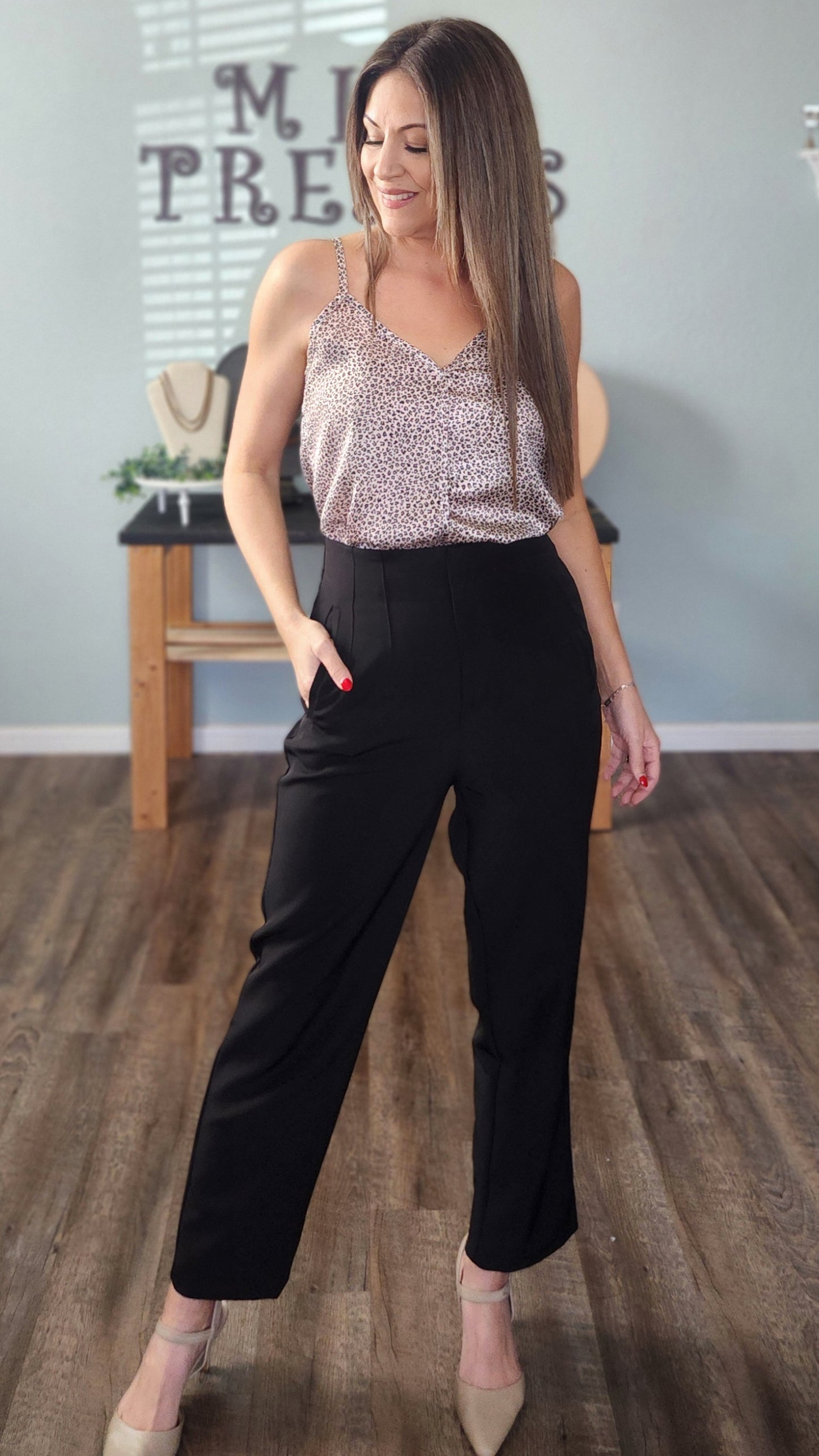 Get Wild Cami-Taupe/Black