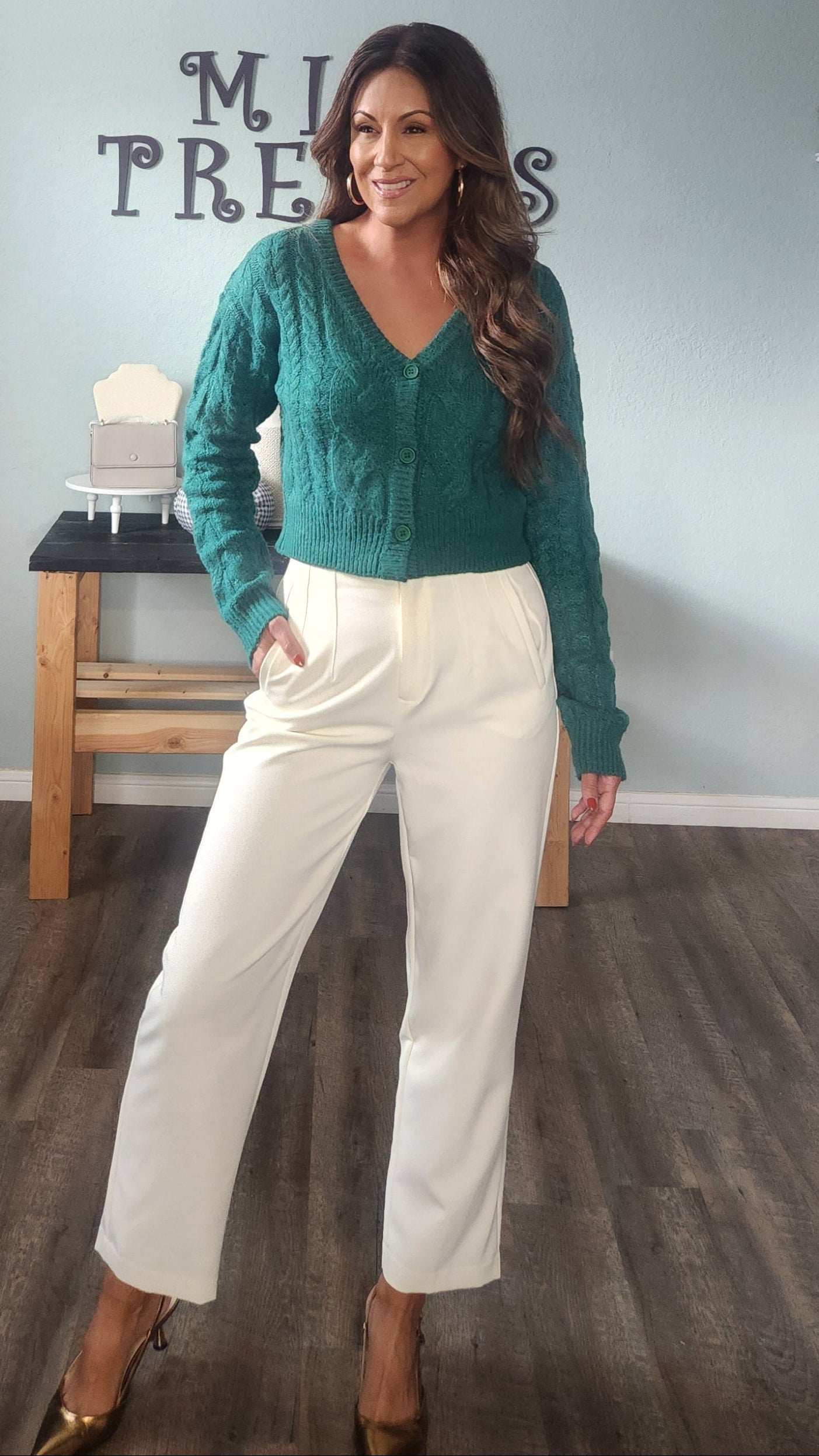 Knits About Time Cardigan-Emerald