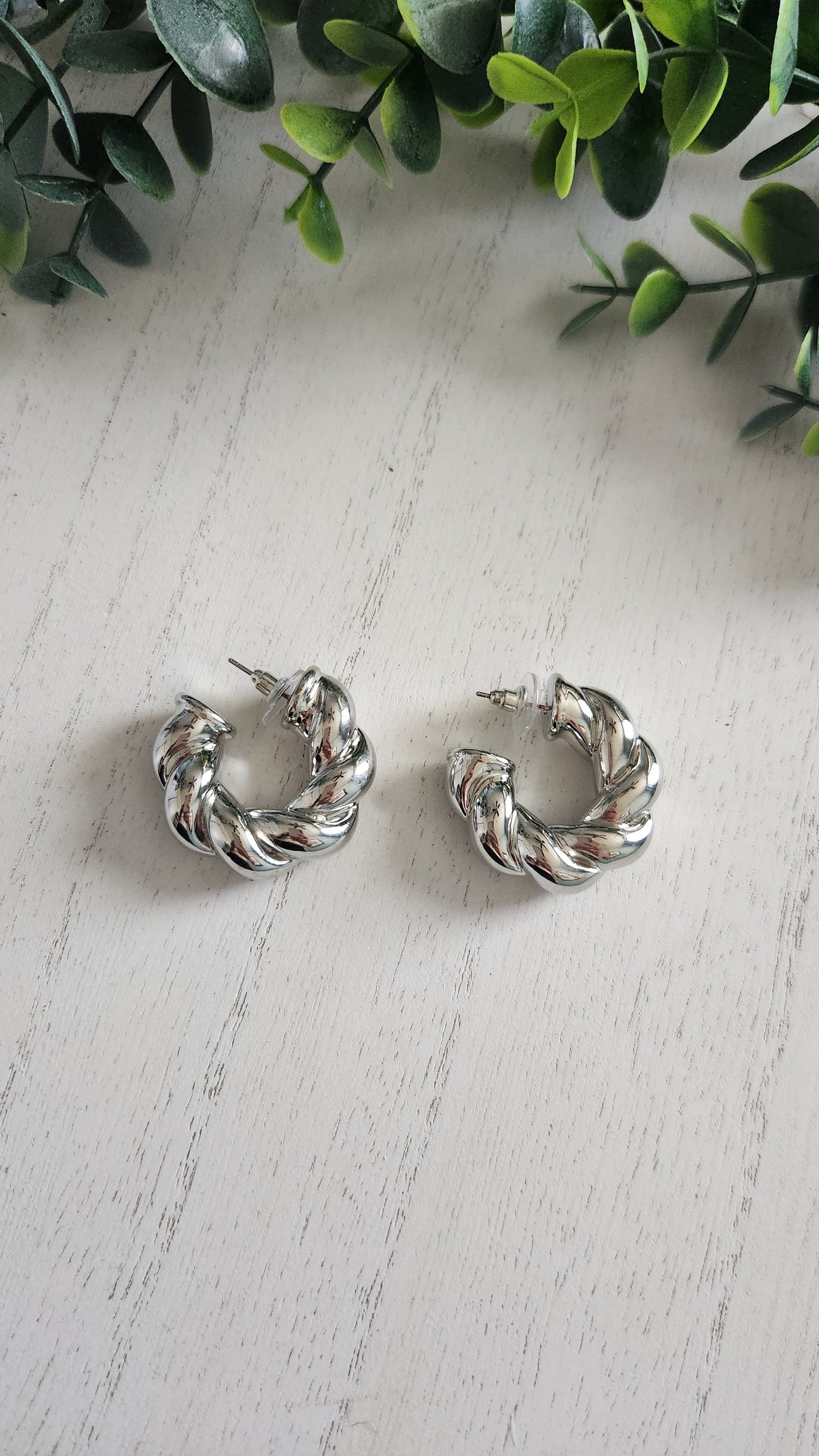 Twisted Style Earrings-Silver