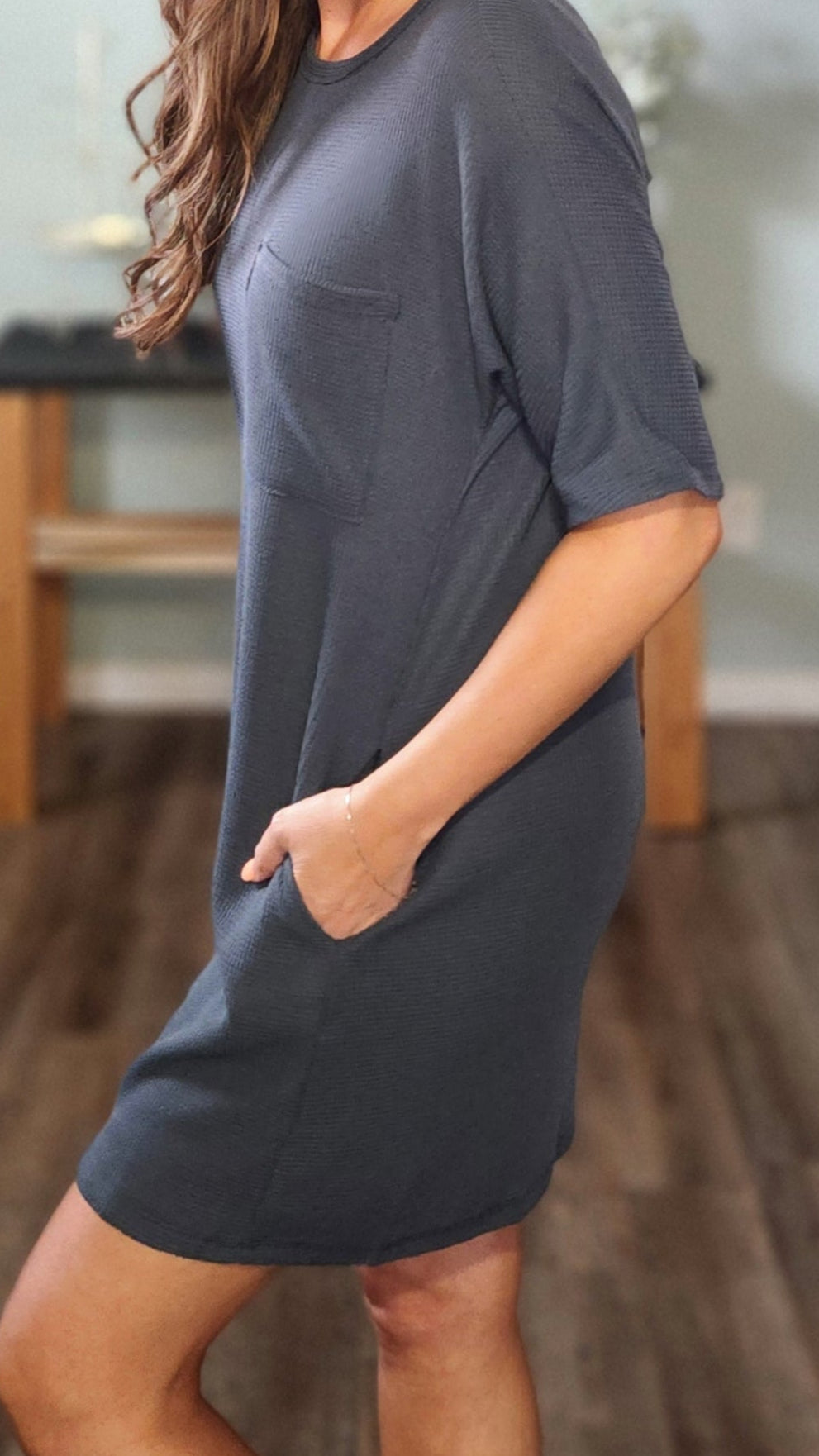 Effortlessly Chic: The Blue Casual Pocket Dress