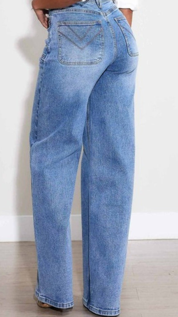 Vibrant M.i.U High-Rise Wide Leg Jeans – Medium Wash Denim
