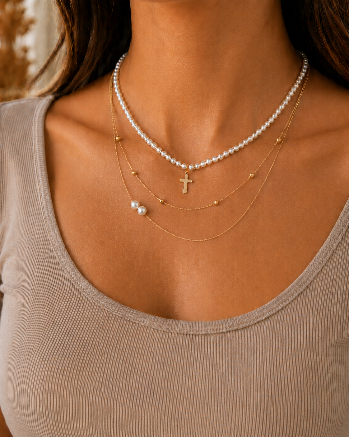 Pearls of Faith Layered Necklace