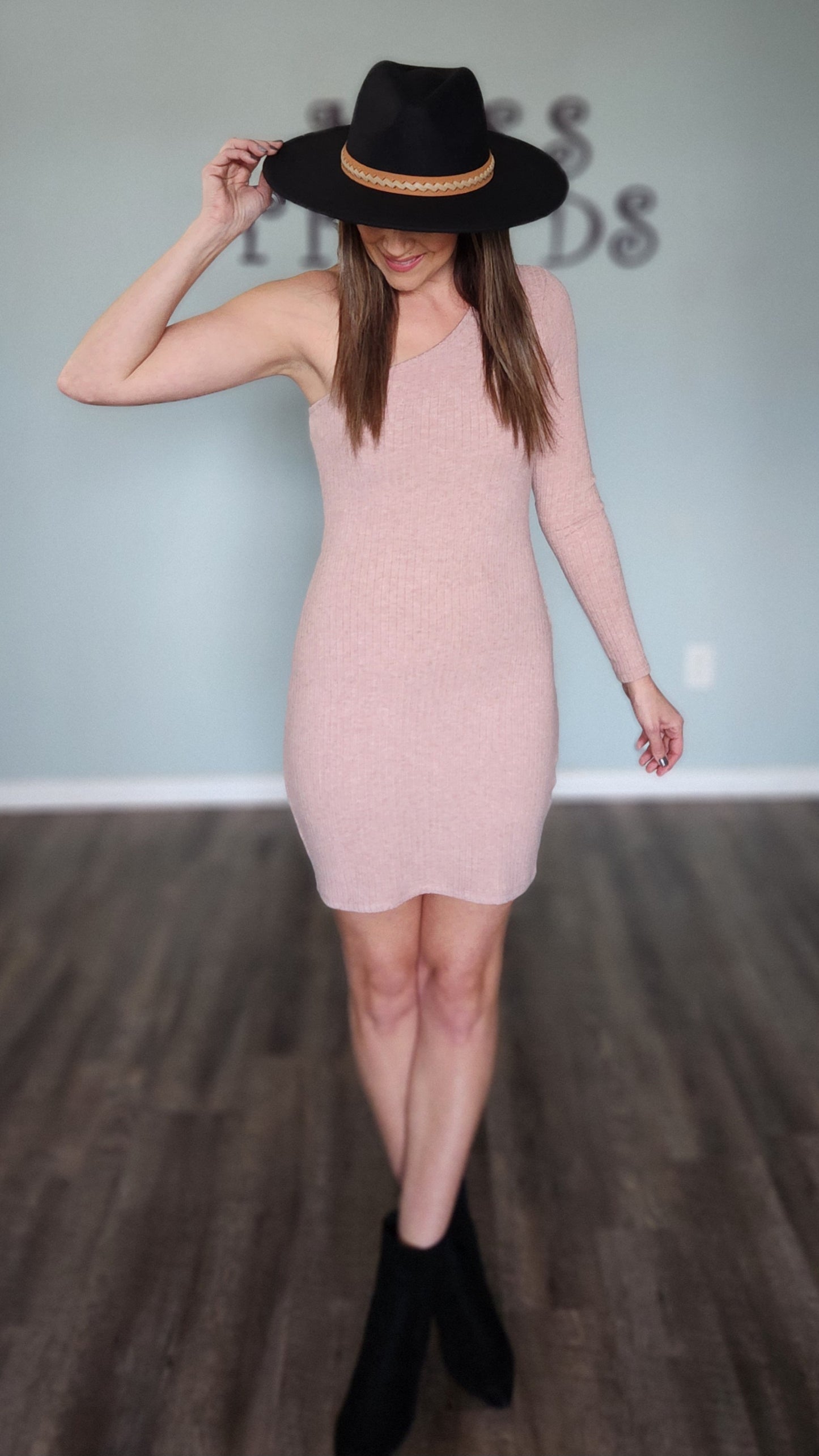 Versatility With Some Edge Sweater bodycon Dress-Pink