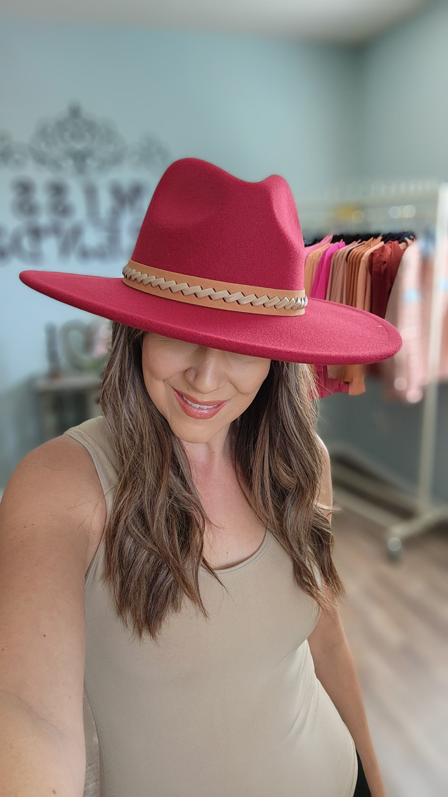 Always Fab Hat-Red Burgundy