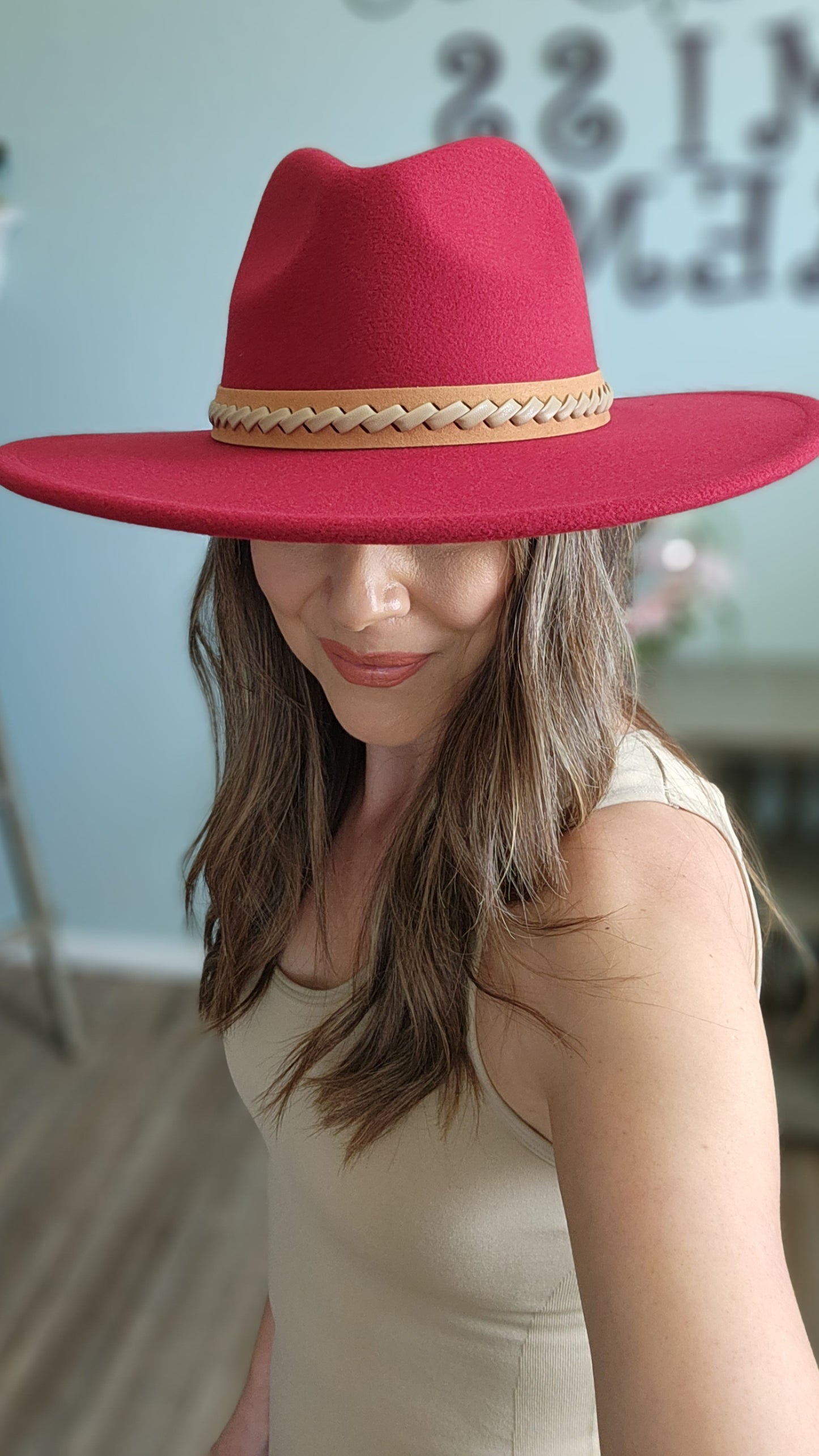 Always Fab Hat-Red Burgundy