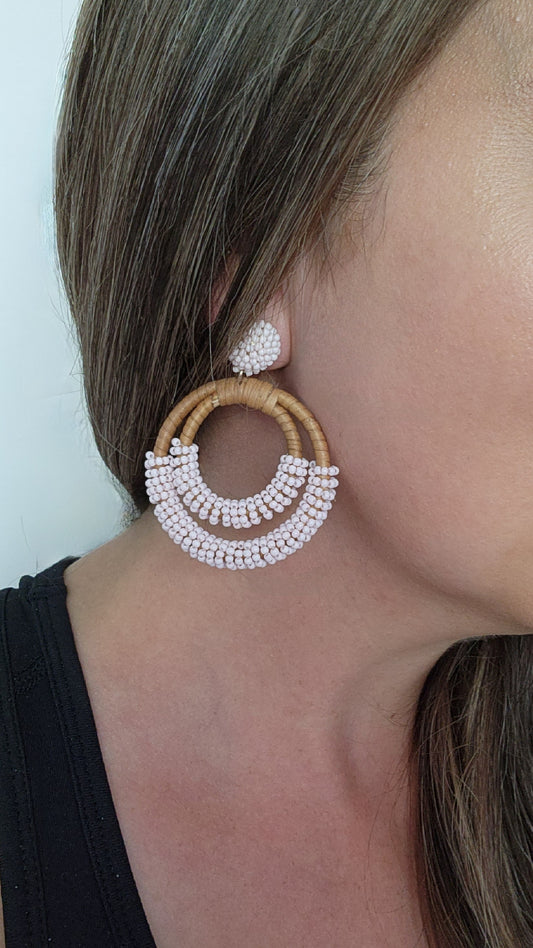 Quiet Sophistication Earrings-Pink/brown