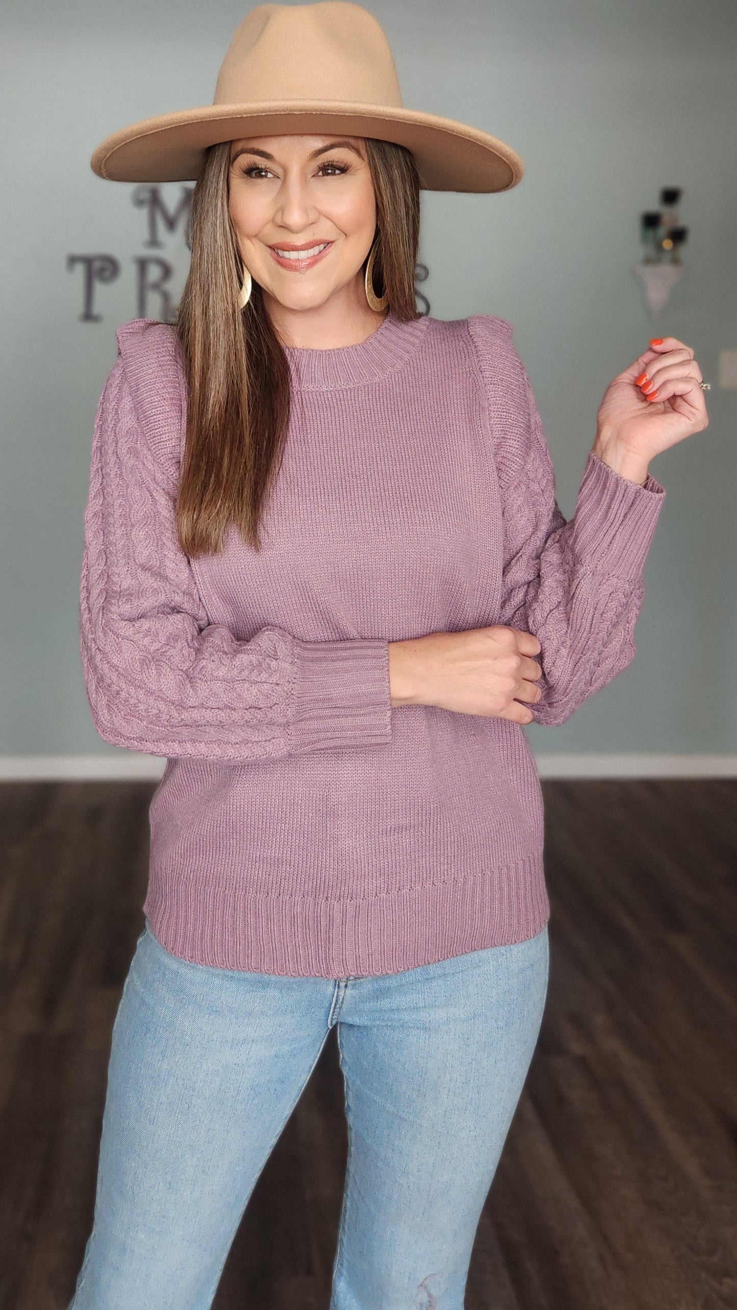 Sight To Behold Sweater-Ash Purple