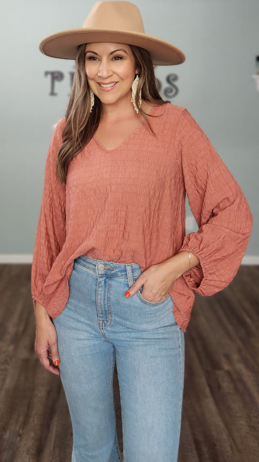 Perfect For Day Or Night Top-Rose Gold
