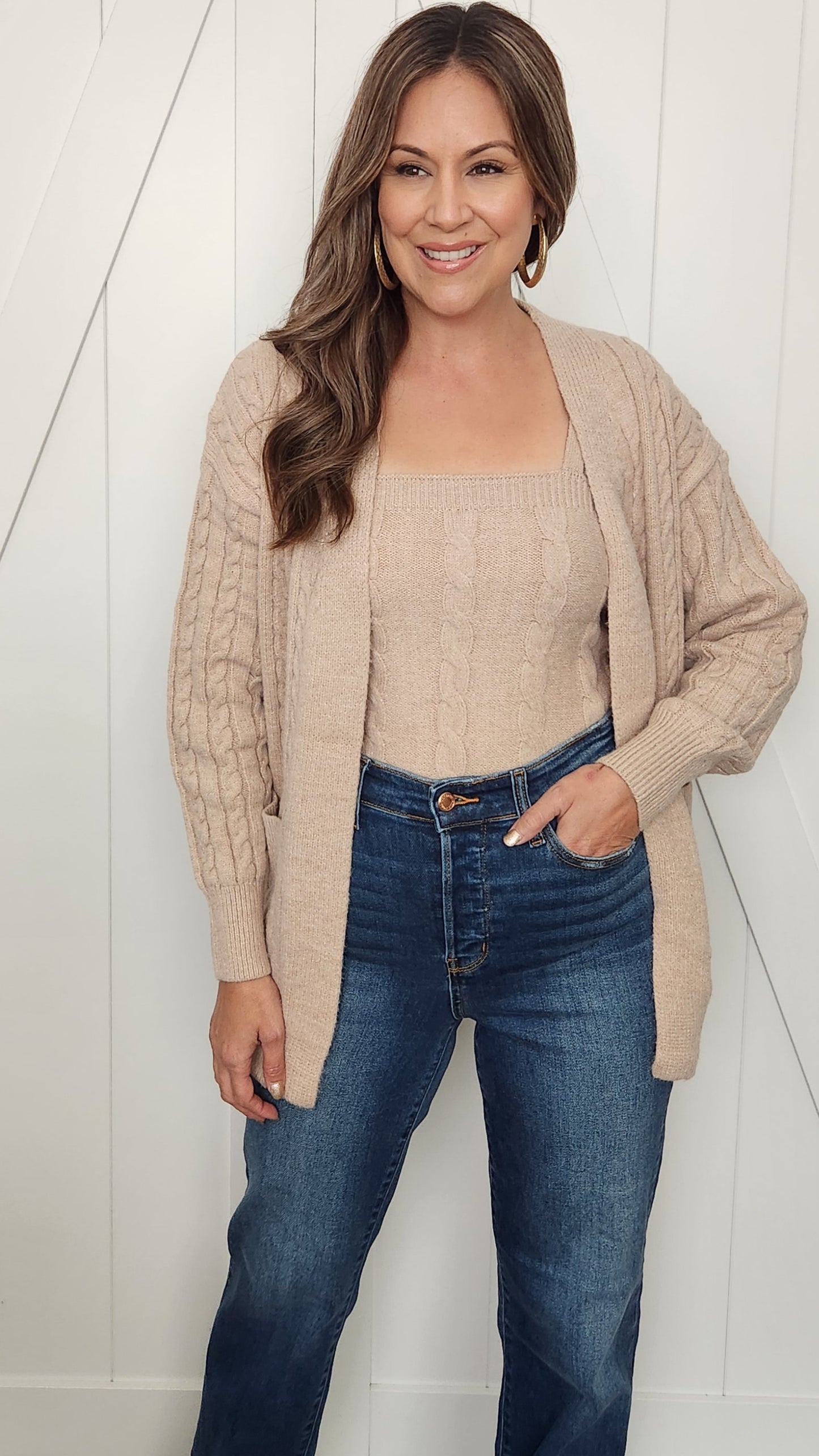 Your Best Cardigan Look-Taupe