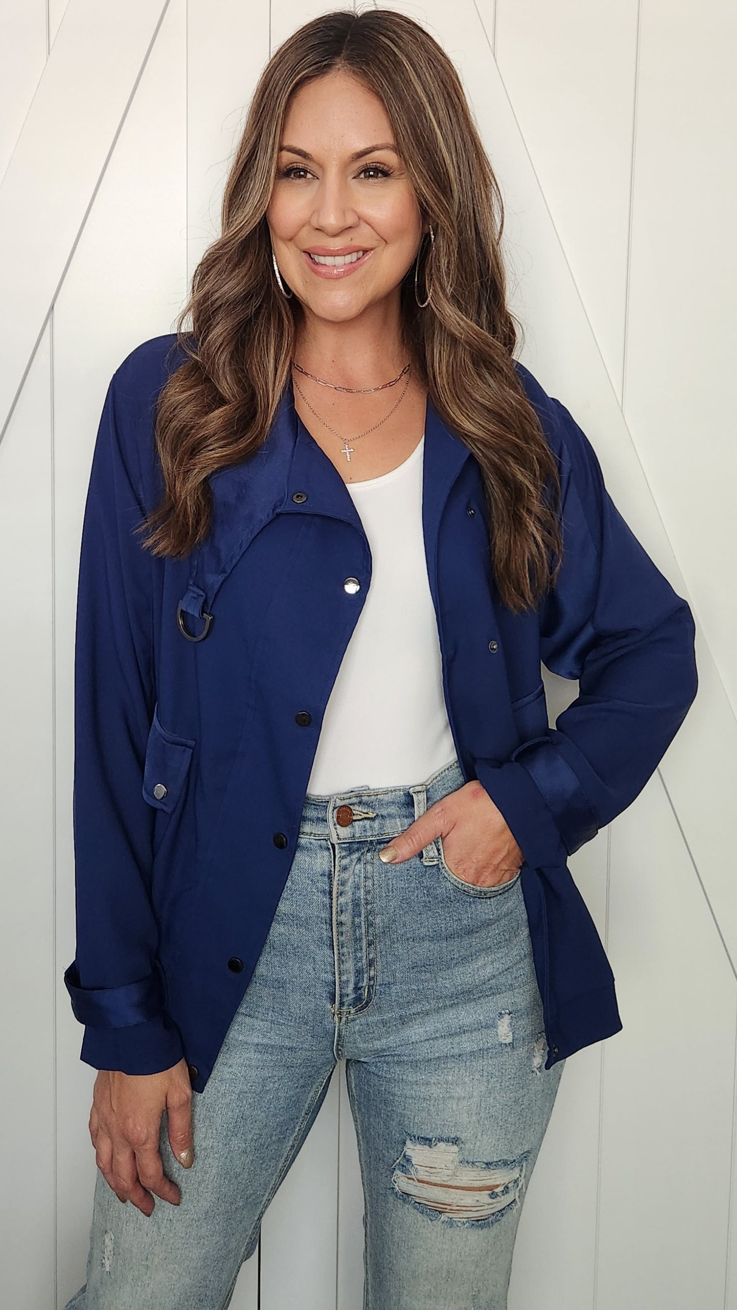 Everything You Asked For Jacket-Navy