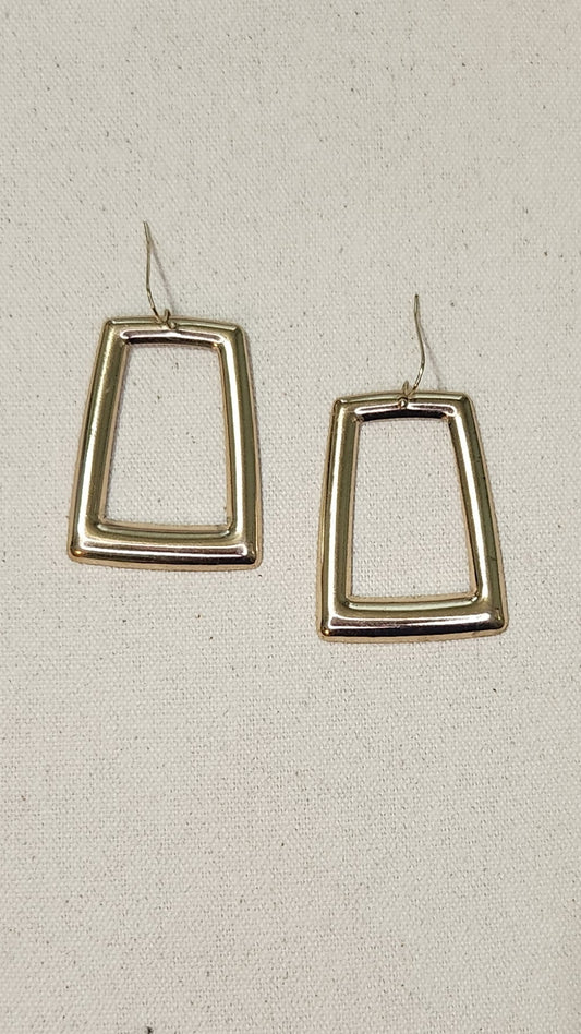 Rectangle Geometric Earrings-Gold