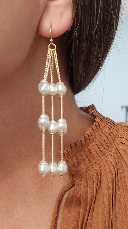 Stunning Pearl Strand Earrings