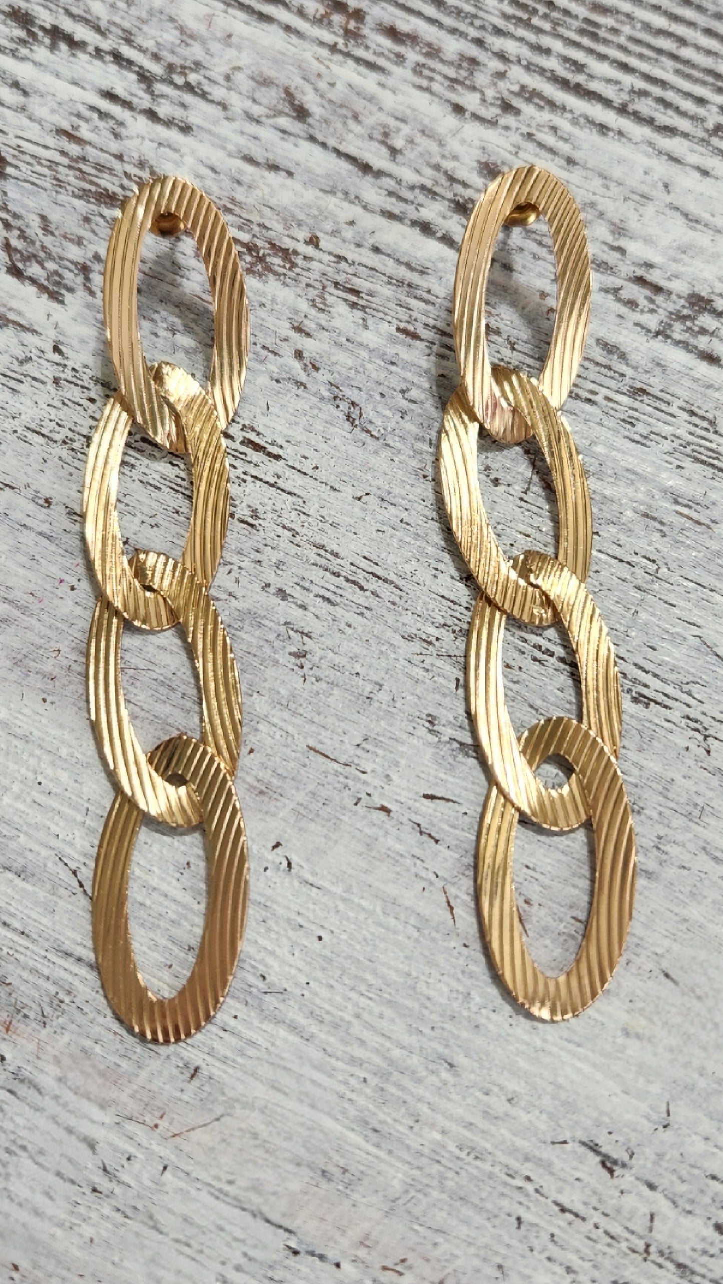 Silver & Gold Chain Link Statement Earrings