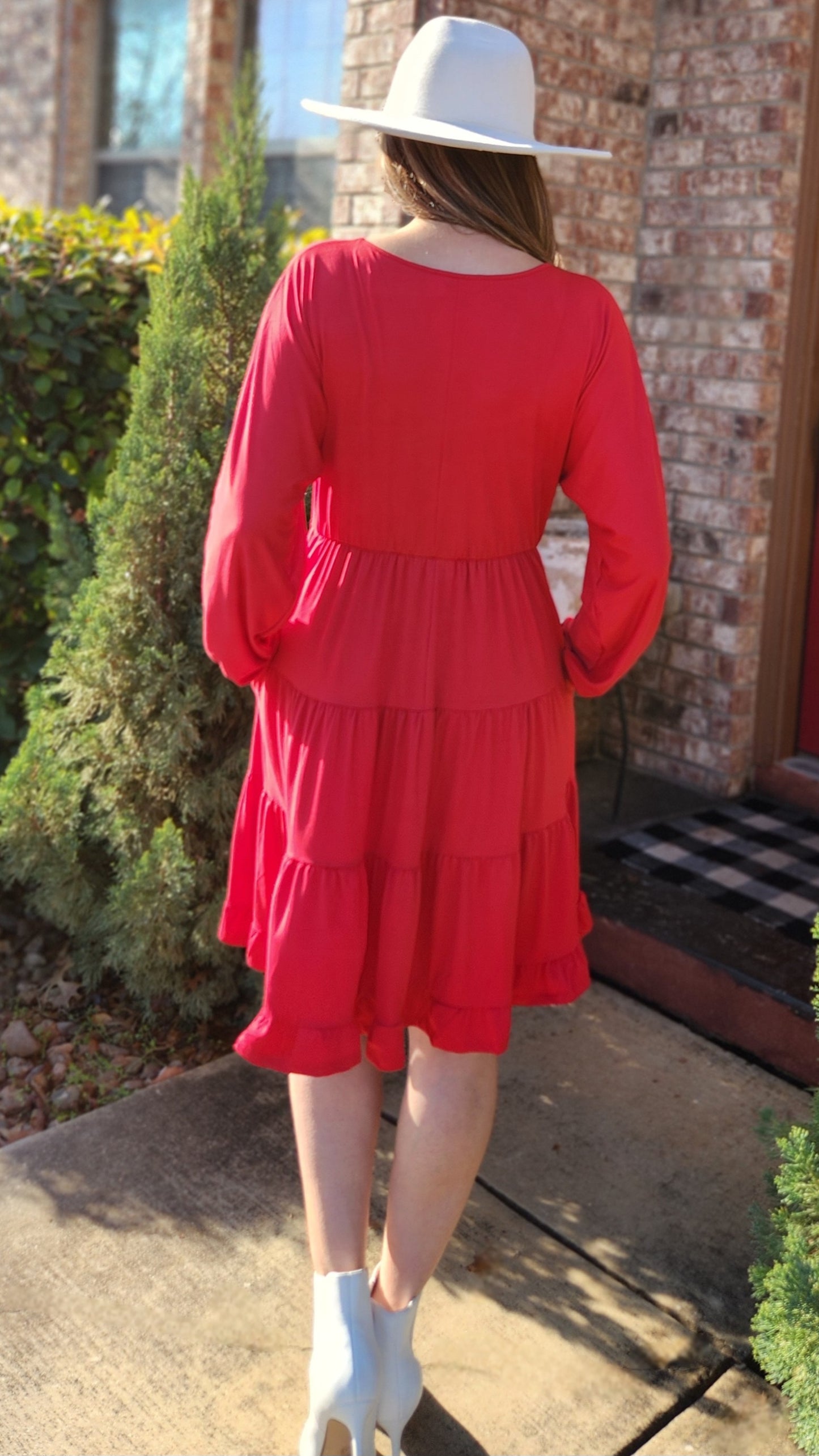 Flatter Yourself Dress-Red