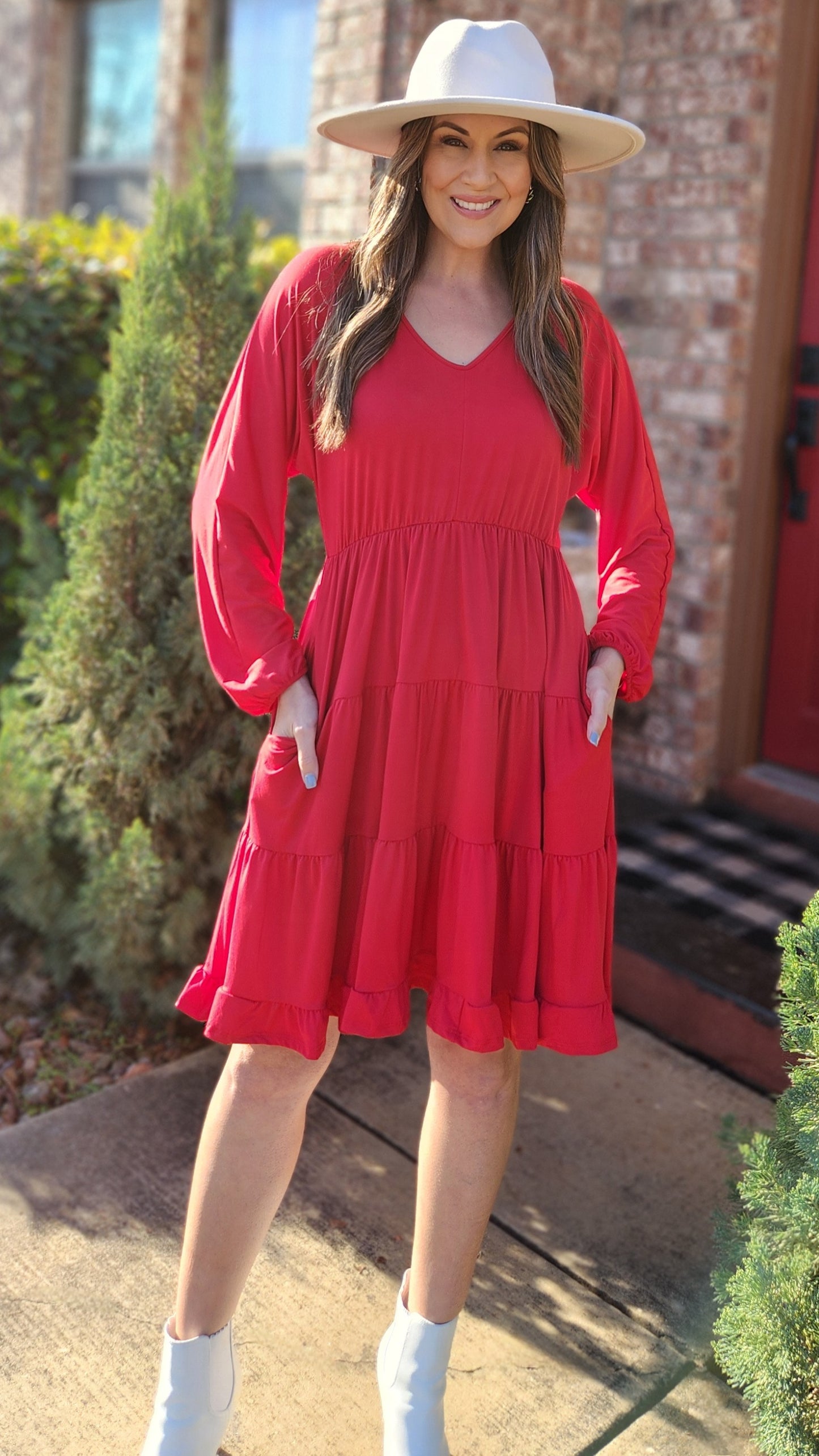 Flatter Yourself Dress-Red