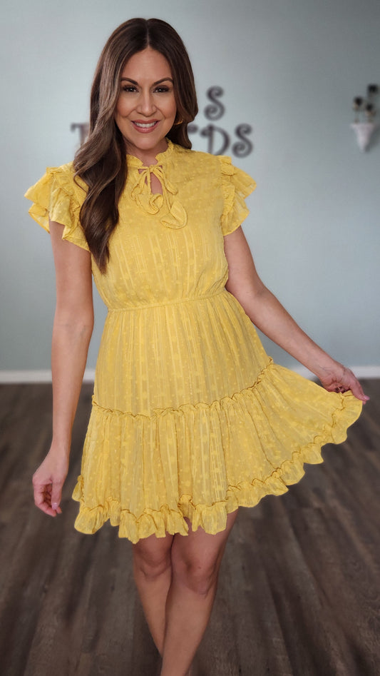 Life Of The Party Dress-Yellow