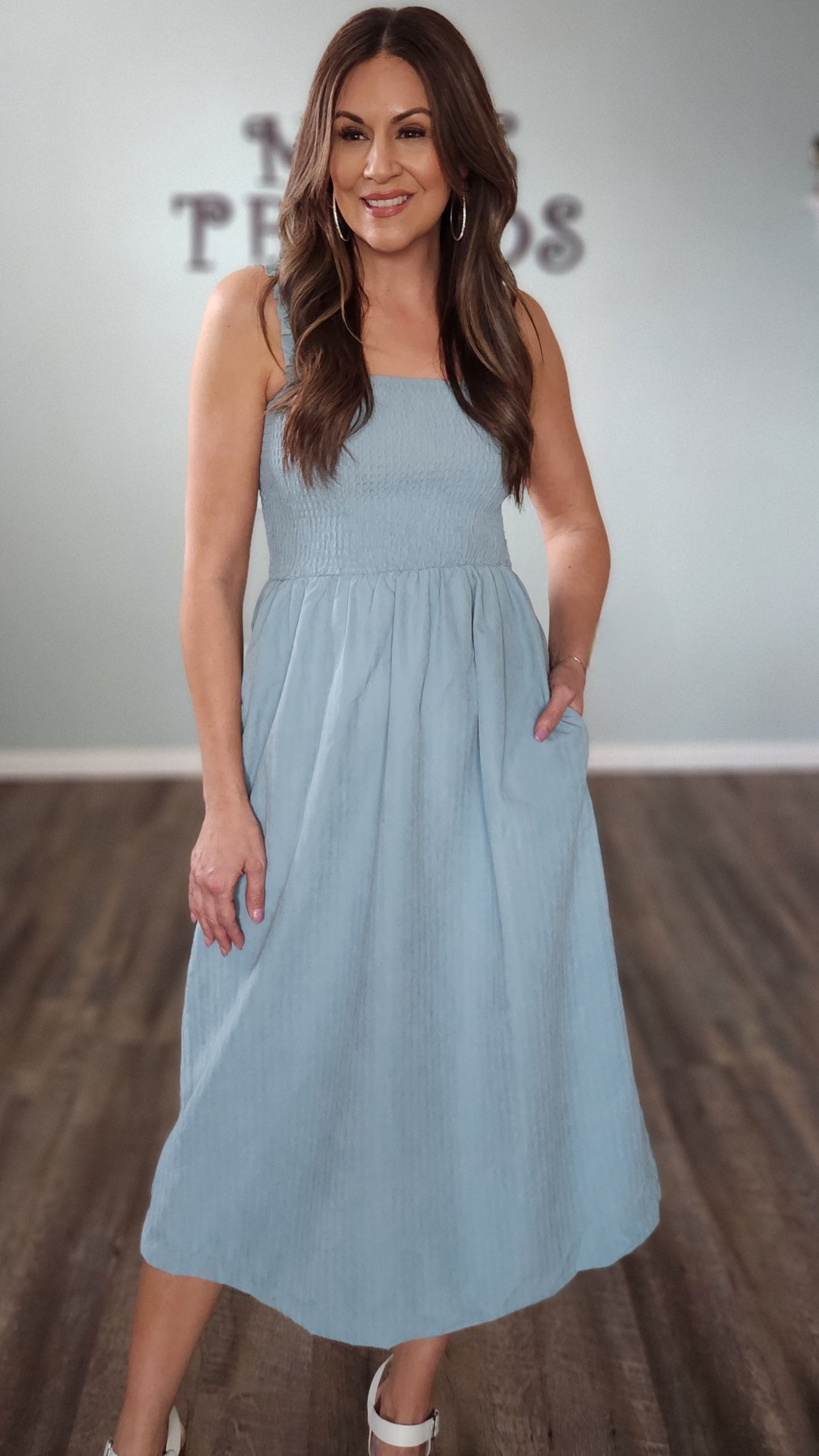 All About The Cuteness Dress- Ice Blue