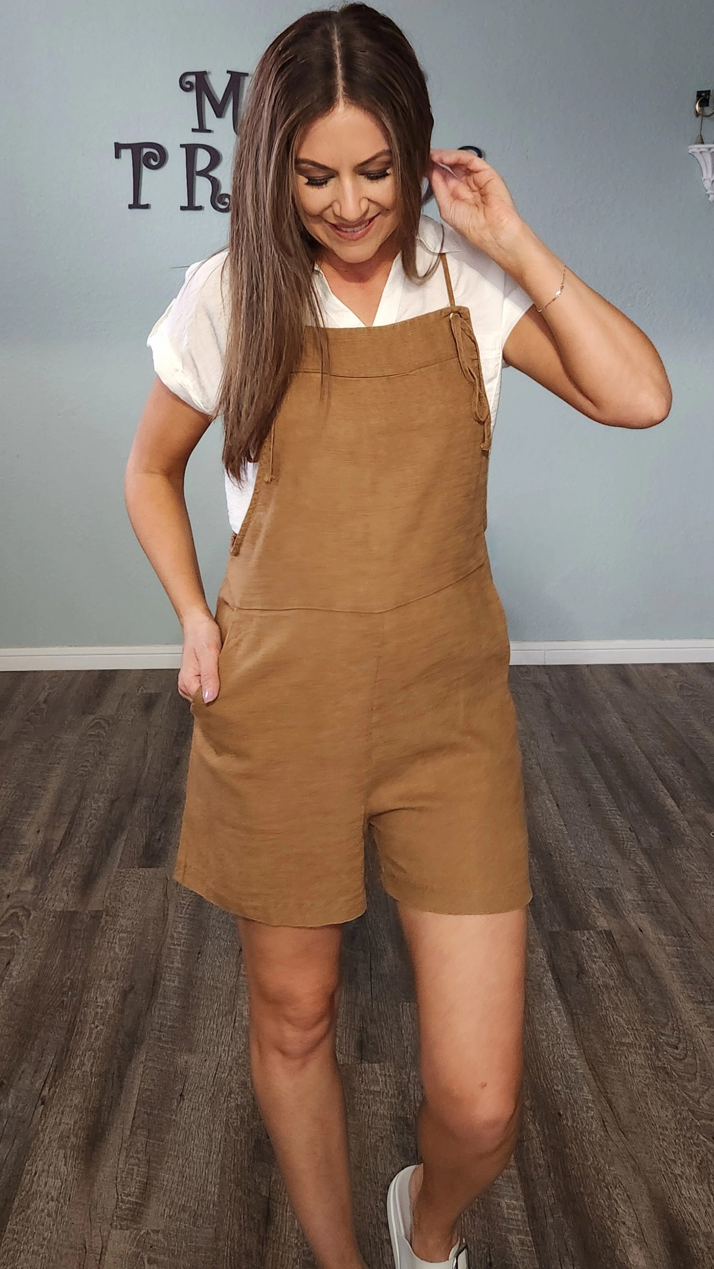 The Most Comfortable Romper Ever-Camel