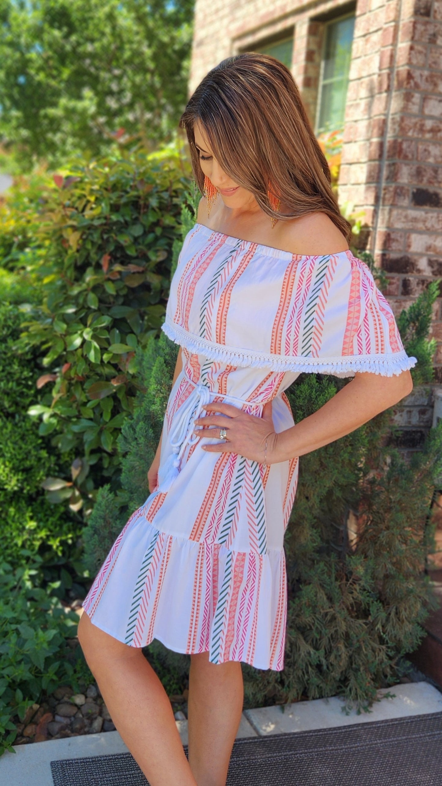 Pool Party Dress-Ivory/Multicolor