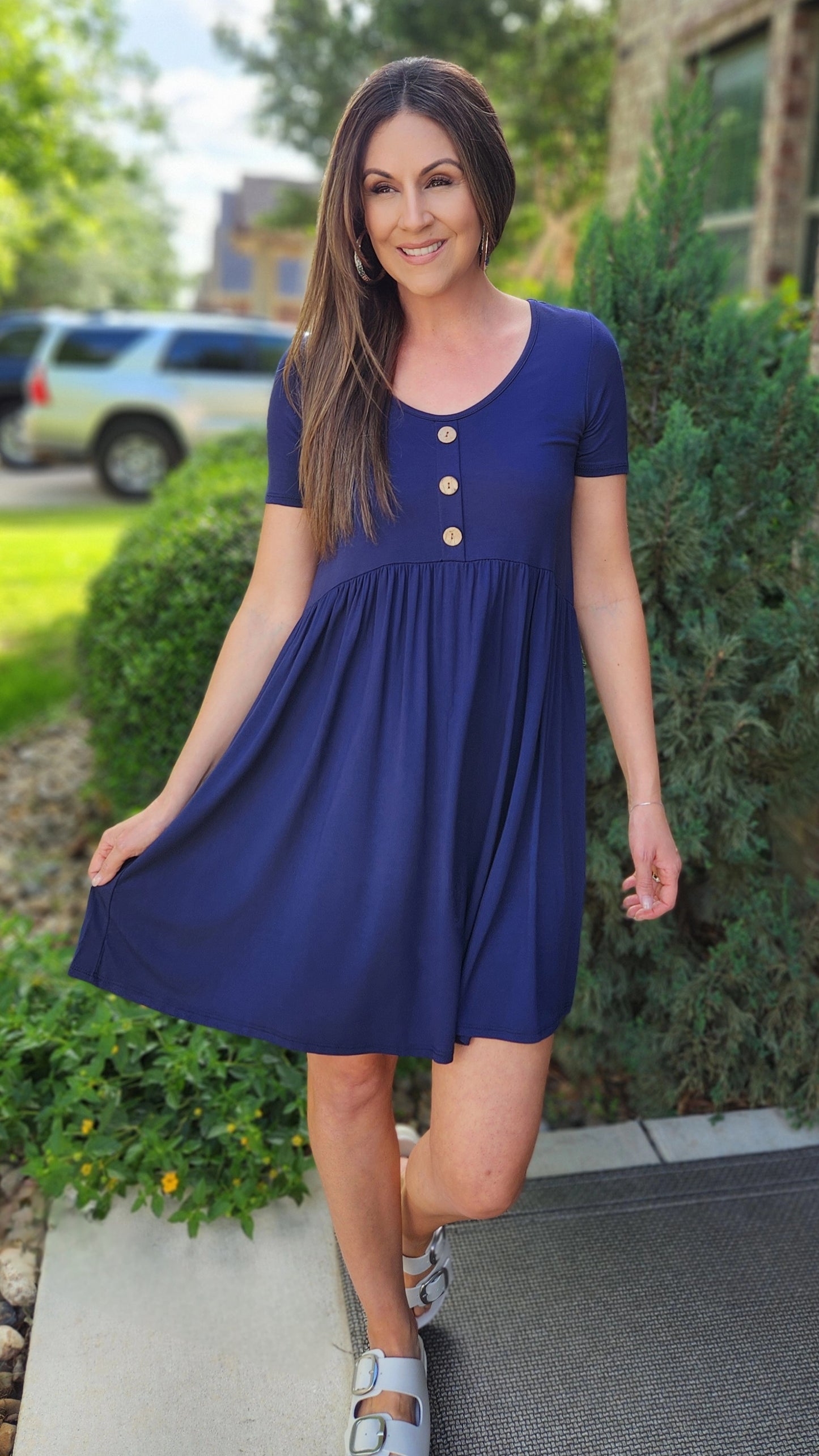 Ready For Anything Dress-Navy
