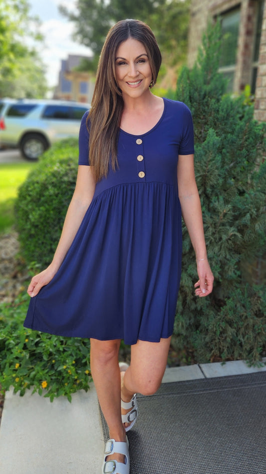 Ready For Anything Dress-Navy