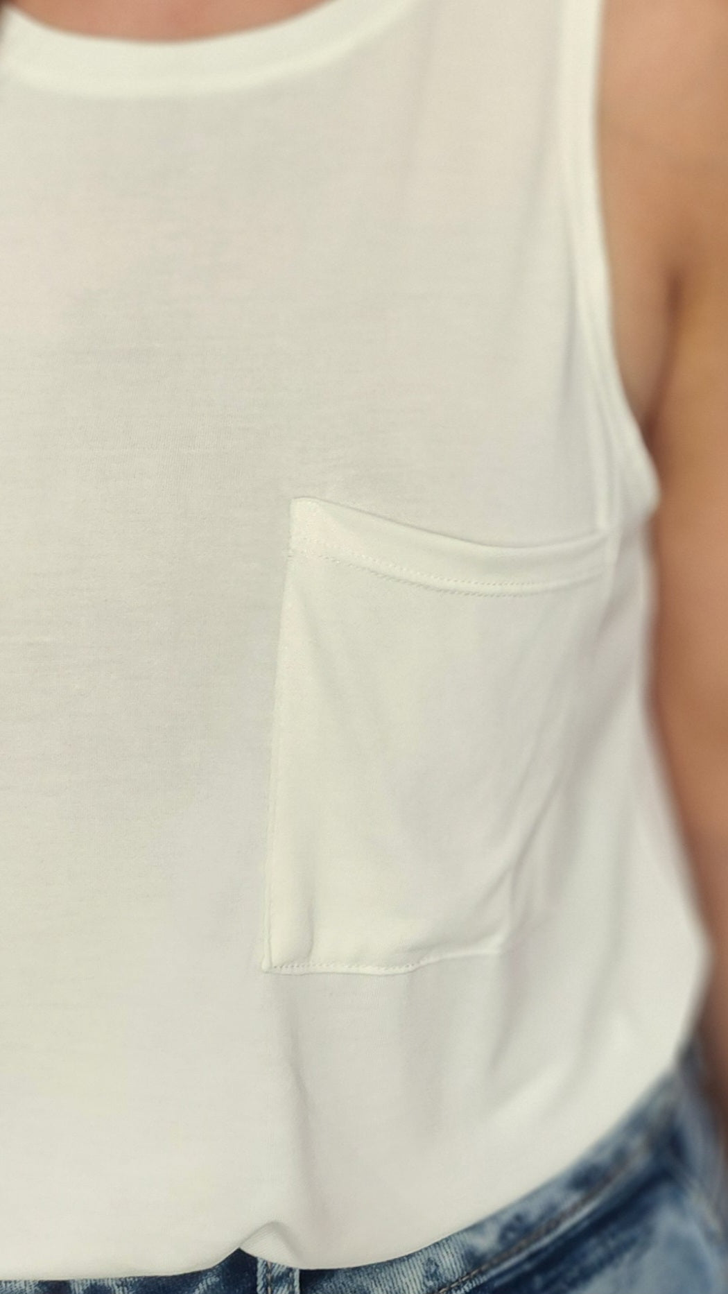 Ditch The Sleeves Tank-White