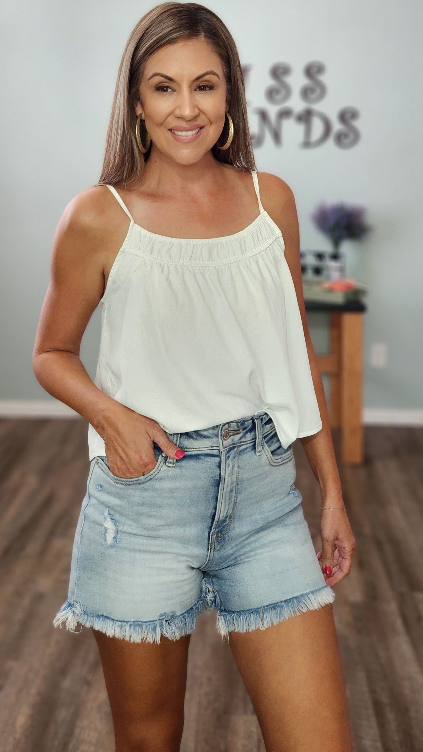 Feeling Breezy Tank-White