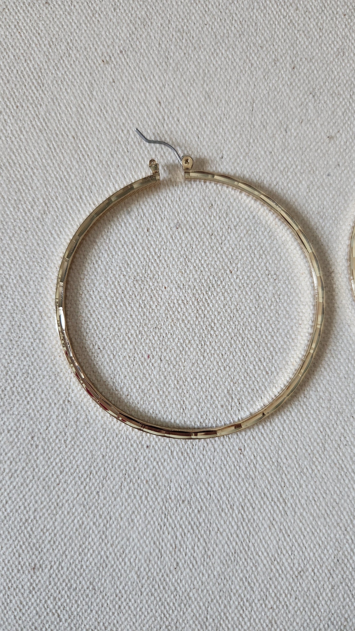 Gold Hoop Etched Earrings