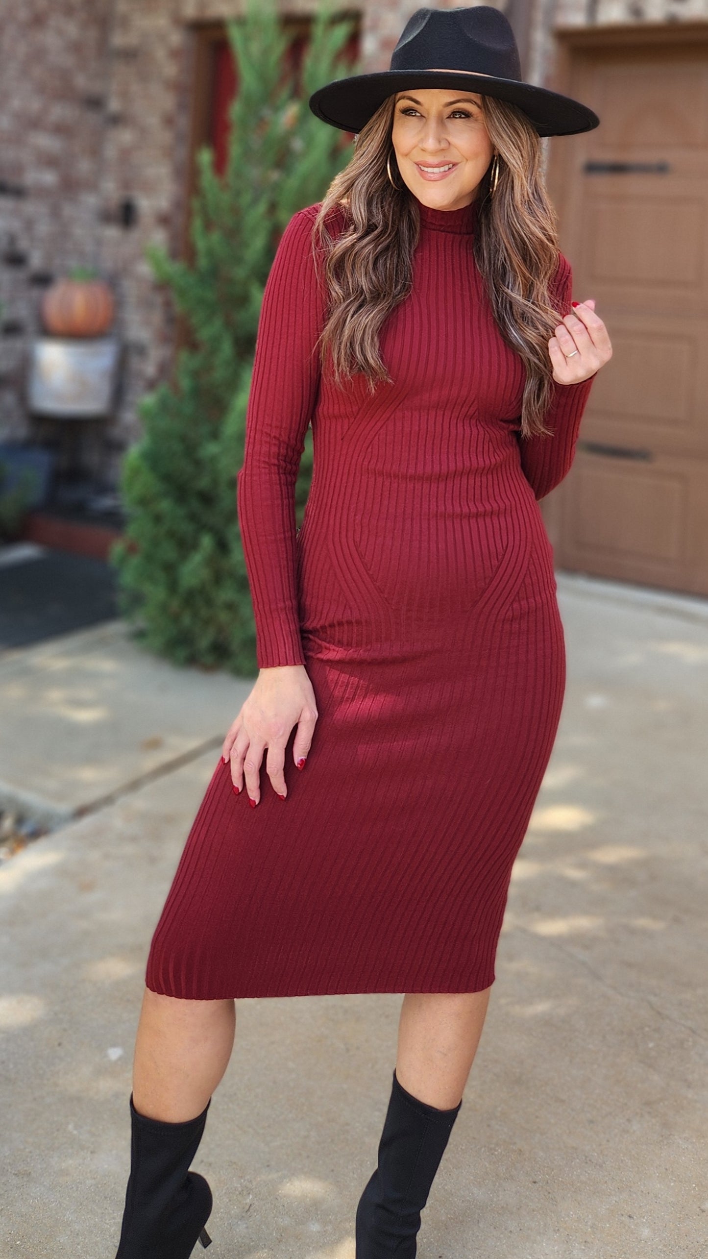 Chic, Polished and Fabulous Dress-Burgundy