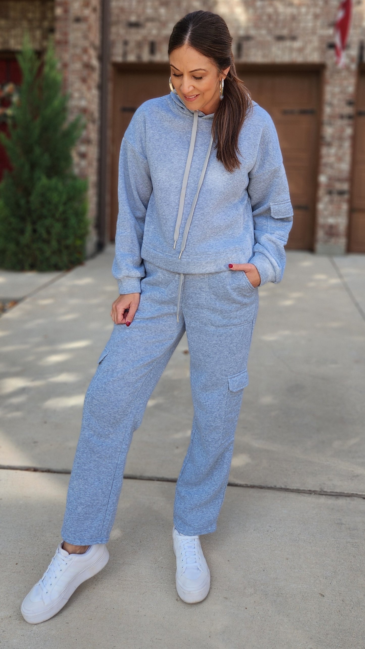 Look Cool and Comfortable Jogger Set-Heather Grey