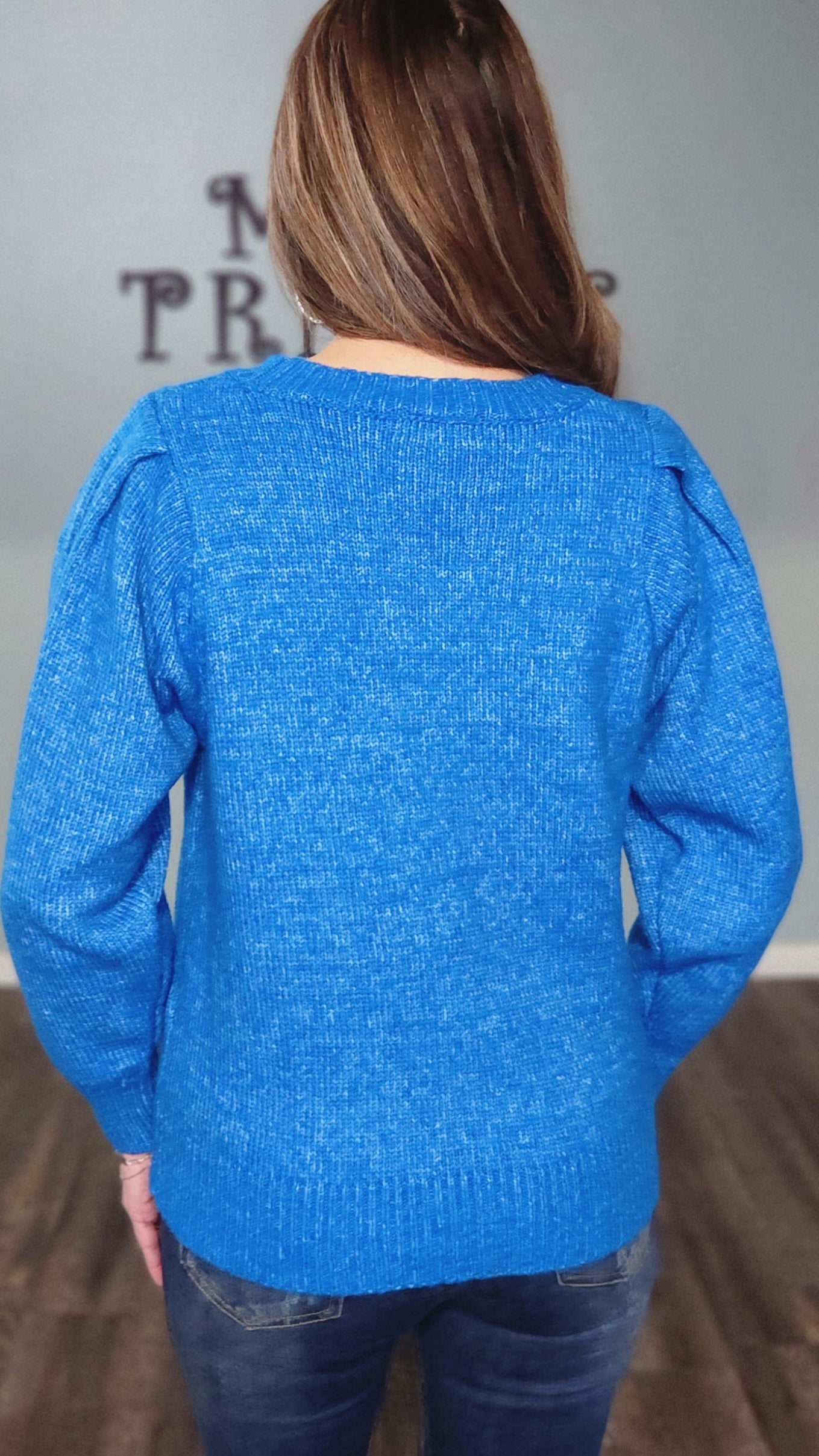 Stay On Trend Sweater-Blue