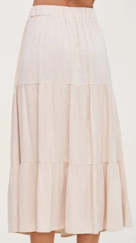 Breeze Into Spring Midi Skirt-Ivory