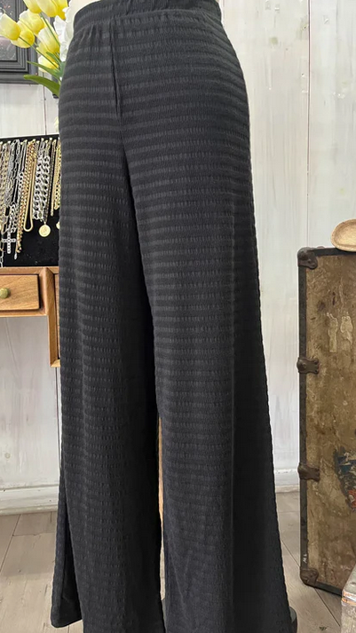 The Effortless Rib Pants-Black