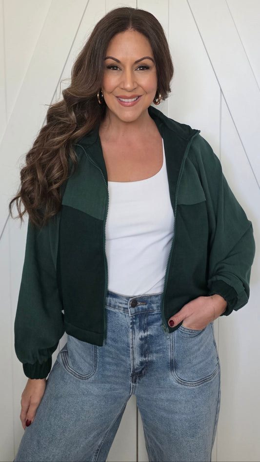 On-The-Go Zip Jacket-Evergreen