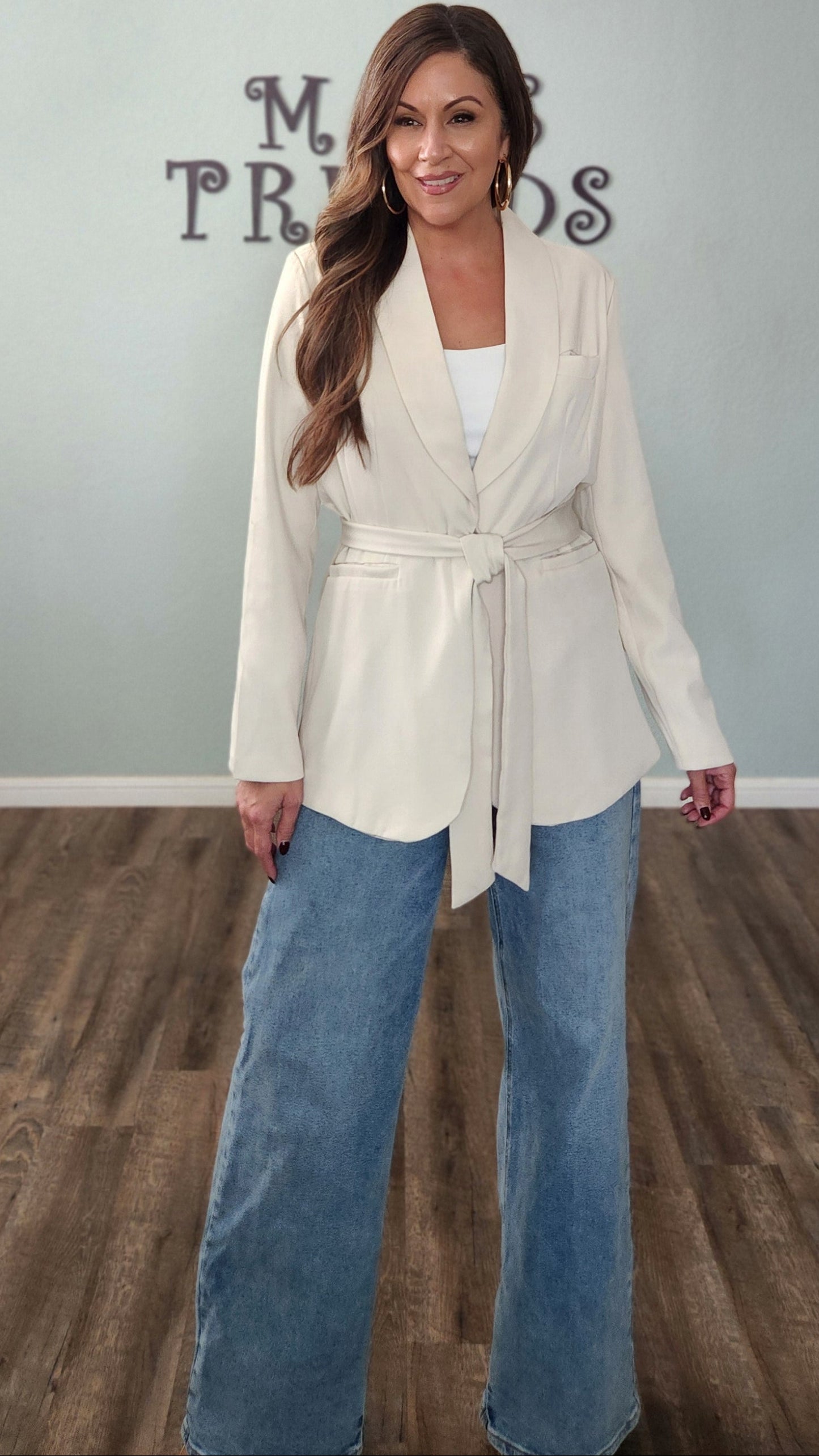 The Sculpted Silhouette Cream Blazer Jacket