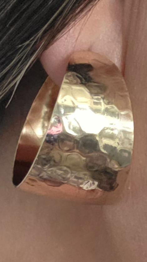 Bold Elegance Hammered Hoops-Gold