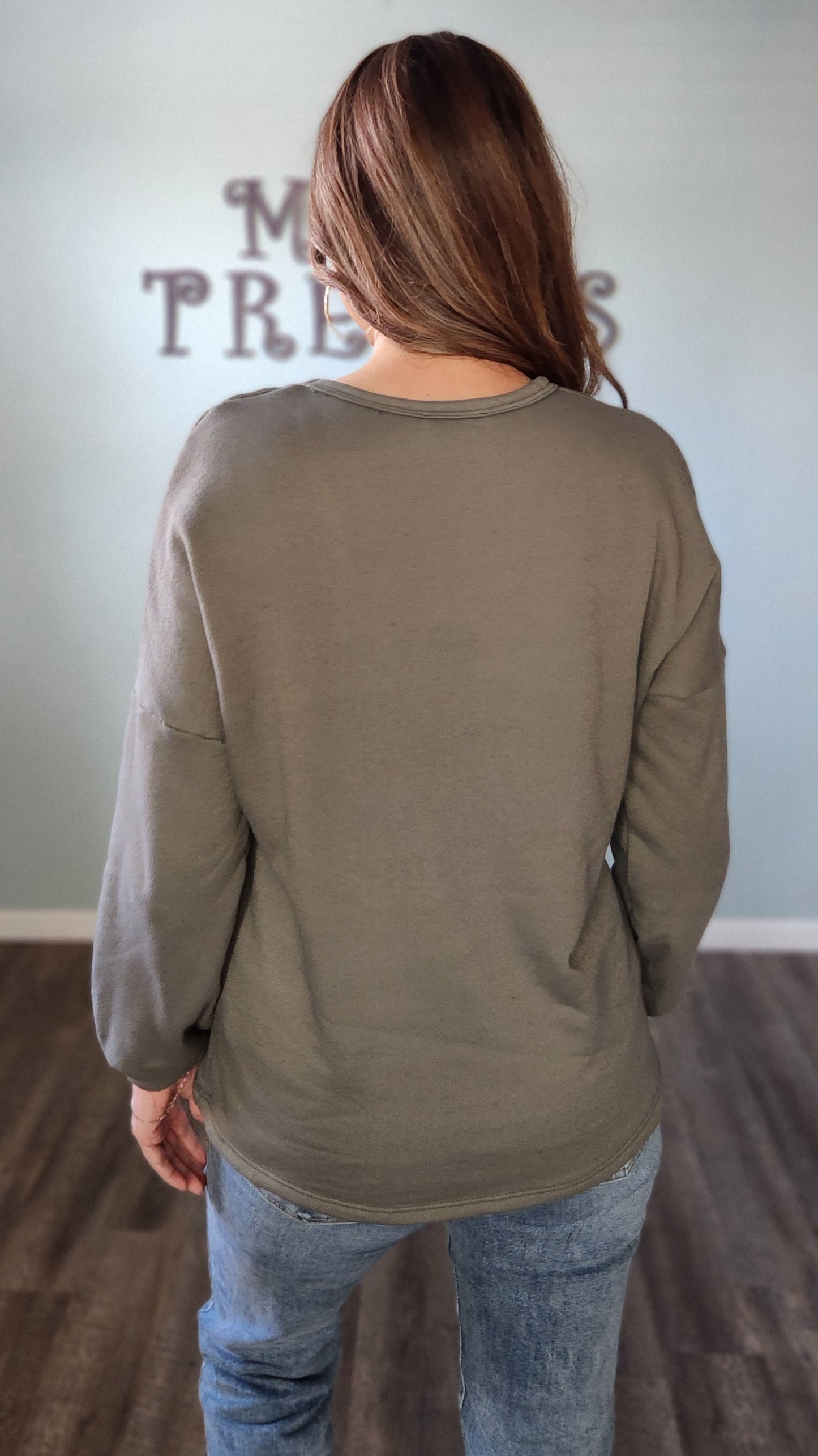 Cozy Around Pullover-Oilve