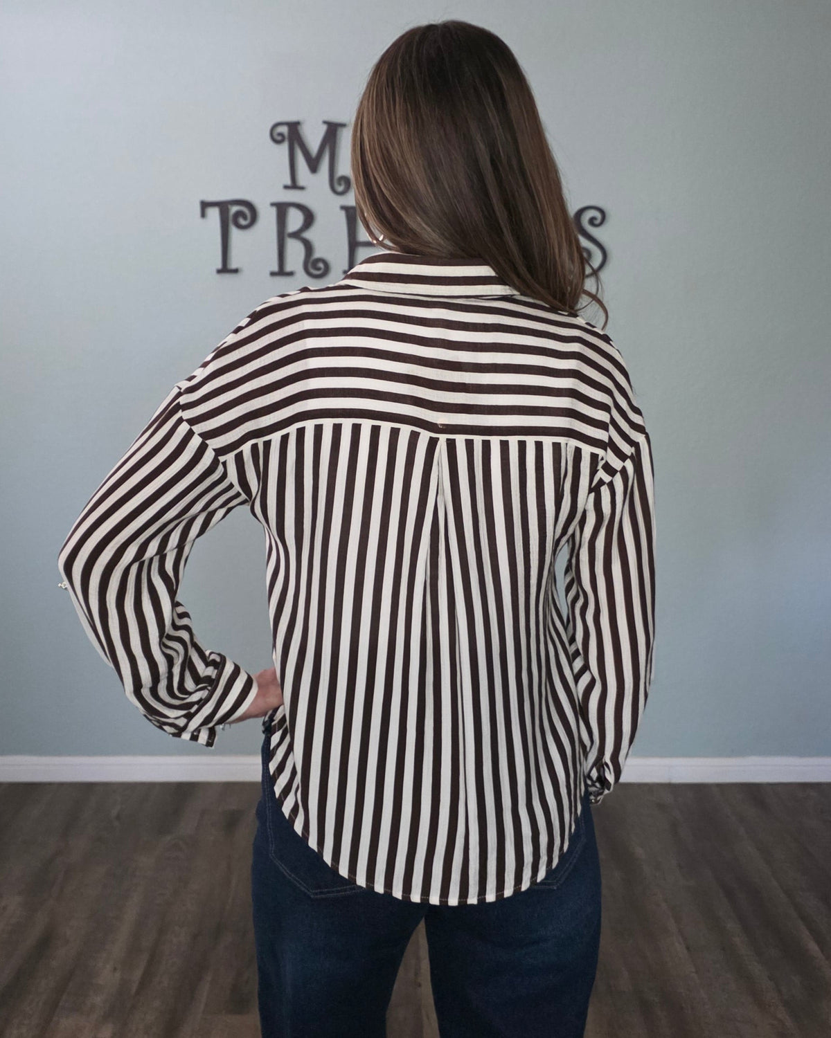 Autumn Lane Button Down | Cream & Brown