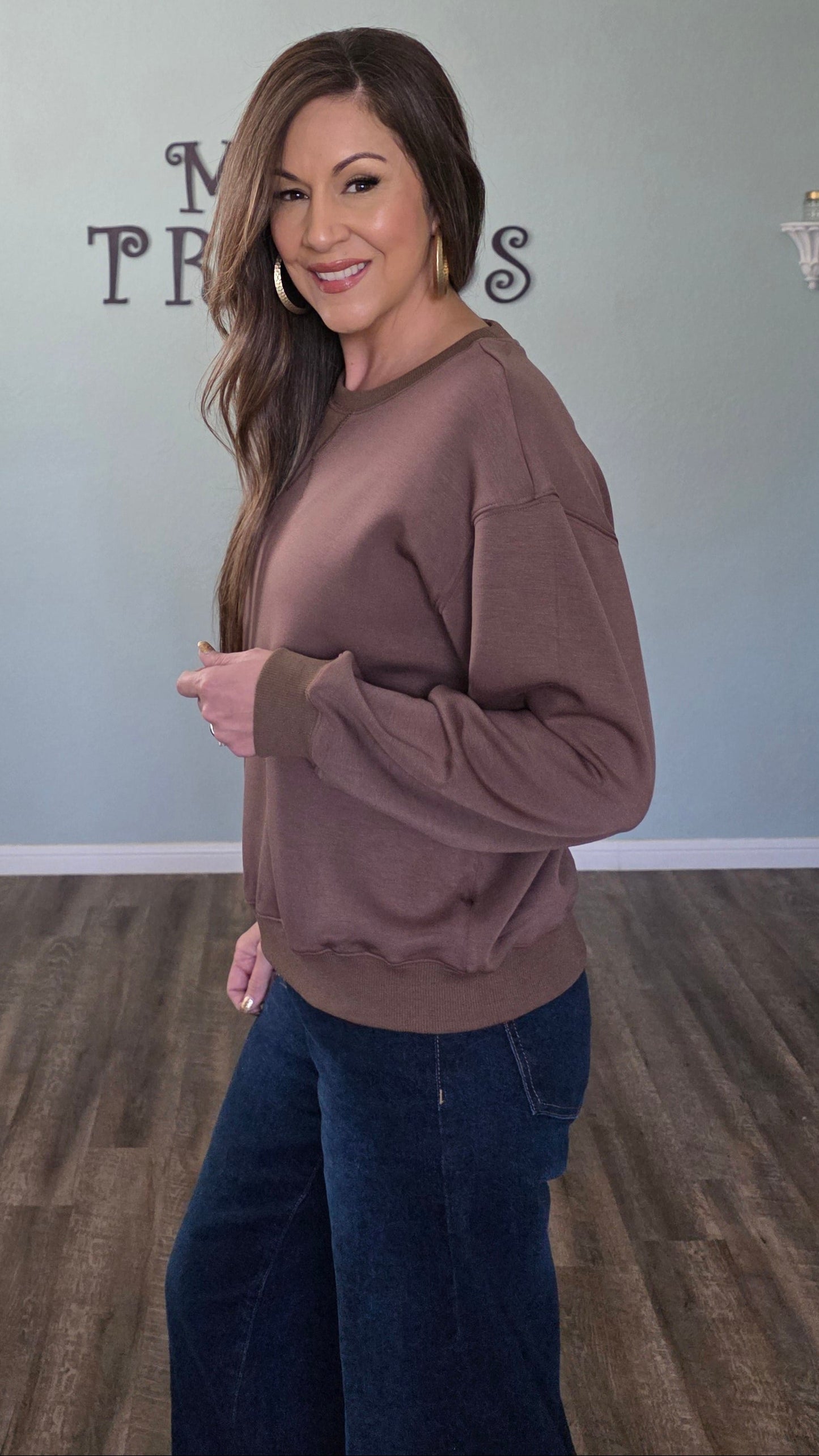 Weekend Ready Pullover- Mocha