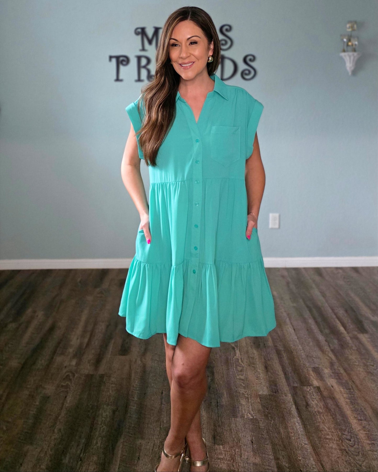 Teal The Moment Dress