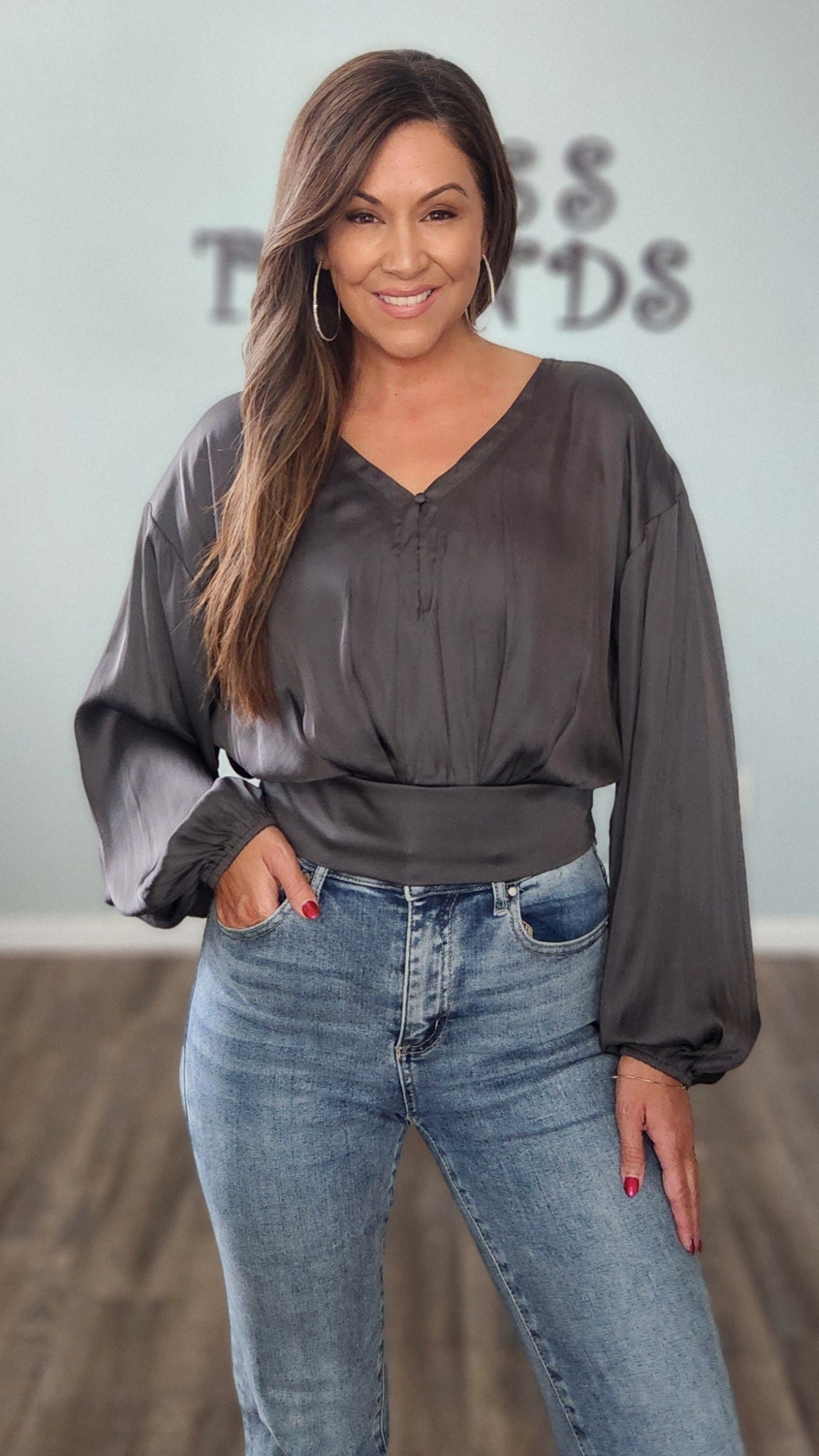 🖤 Reset by Jane Jennifer Top- Charcoal