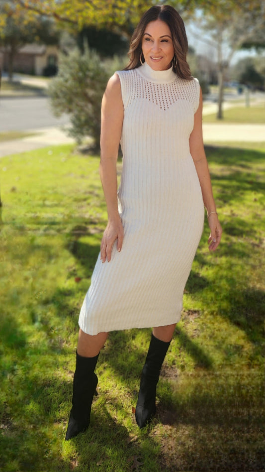 Next Level Sweater Dress-Ivory