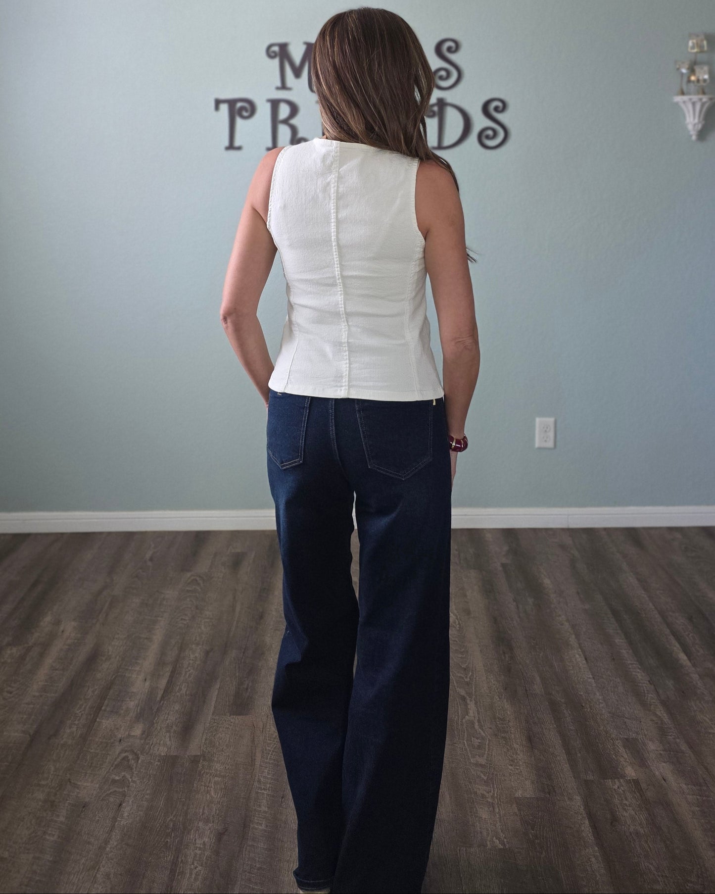 Simply Chic White Denim Vest