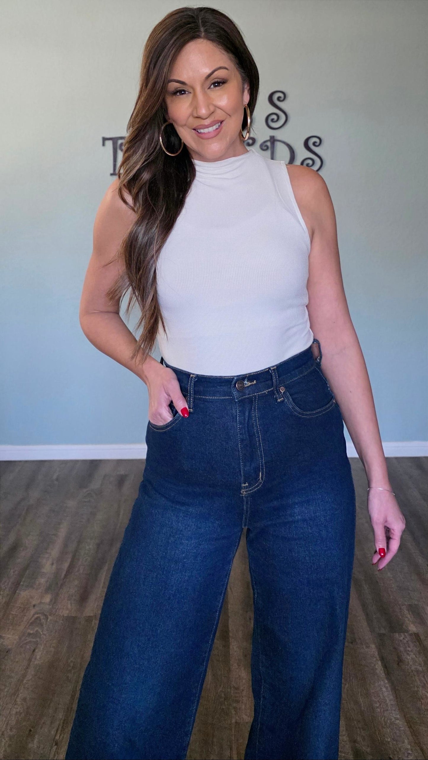 Ribbed Mock Neck Sleeveless Tank Top- Sand Beige