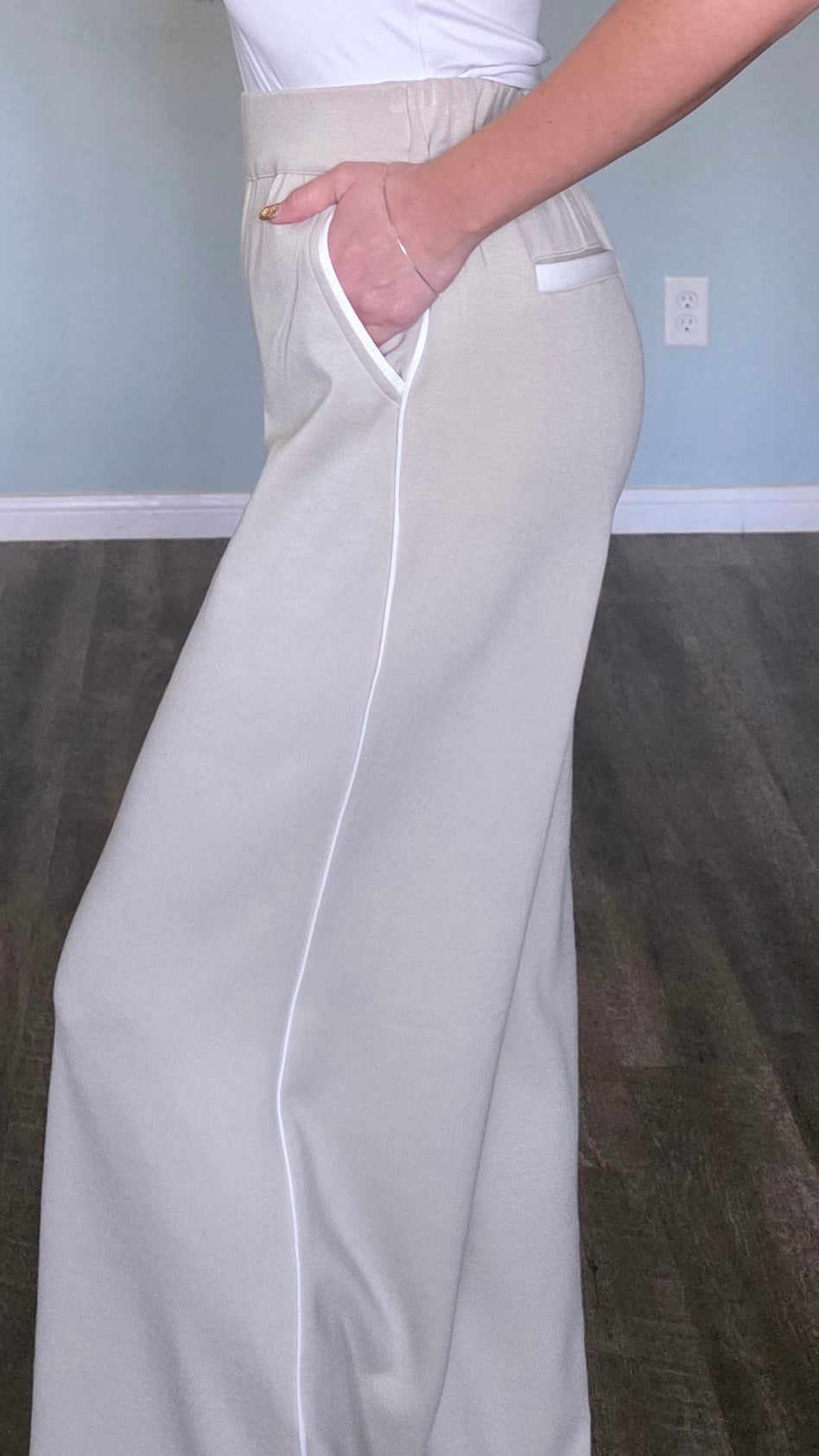 Chic Comfort Wide-Leg Pants-Oatmeal