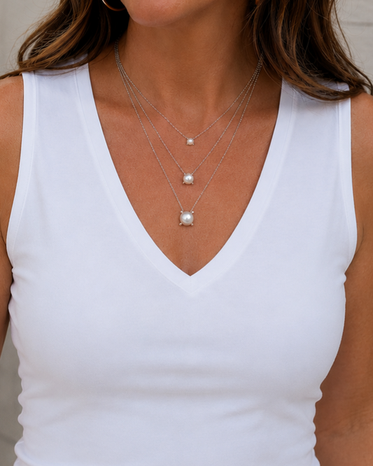 Timeless Pearl Layered Necklace Set